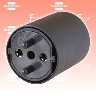 Brennenstuhl Fix-Adapter DE auf CH schwarz 230V 2-polig